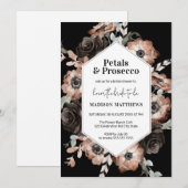 Moody Boho Floral Pink & Black Vrijgezellenfeest Kaart (Voorkant / Achterkant)