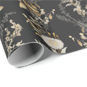 Moody Boho Florals Elegant vakantiegeschenk Cadeaupapier (Rol Hoek)