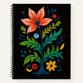 Moody Boho Folk Art Floral Tree Botanical Notitieboek