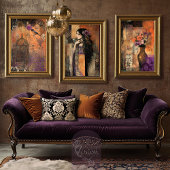 Moody Boho Meisje in een Kimono Patchwork Art Tissuepapier