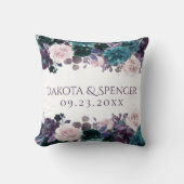 Moody Boho | Oogplant Paarse Mauve Floral Wedding Kussen (Voorkant)