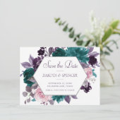 Moody Boho | Paars van gras, weidegrond, Lijst Save The Date (Staand voorkant)