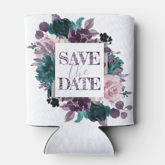 Moody Boho | Paarse Bloemmotief Eggplant Save the  Blikjeskoeler (Achterkant)