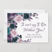Moody Boho | Paarse Eggplant Bridal Party Ask Kaart (Voorkant)