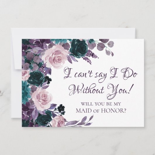 Moody Boho | Paarse Eggplant Bridal Party Ask Kaart (Voorkant)