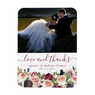 Moody Boho | Paarse Eggplant Mauve Weddenfoto Magneet