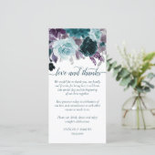 Moody Boho | Turquoise en Aubergine Paarse Roos Fo Bedankkaart (Staand voorkant)