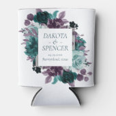 Moody Boho | Turquoise en Paarse Bloemen 'Save the Blikjeskoeler (Voorkant)