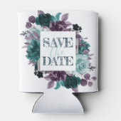 Moody Boho | Turquoise en Paarse Bloemen 'Save the Blikjeskoeler (Achterkant)