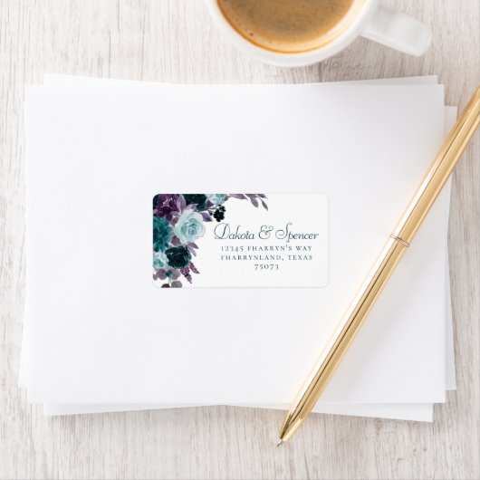 Moody Boho | Turquoise en Paarse Rozen Slinger Adr Etiket (Insitu)
