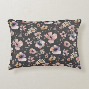 Moody Boho Watercolor Blush Wilde Bloemen Patroon Accent Kussen