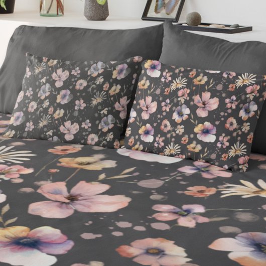 Moody Boho Watercolor Blush Wilde Bloemen Patroon Kussensloop