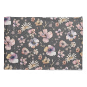 Moody Boho Watercolor Blush Wilde Bloemen Patroon Kussensloop (Achterkant)