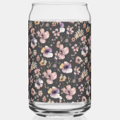 Moody Boho Watercolor Blush Wildflowers Patroon Blikvorm Glas