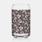 Moody Boho Watercolor Blush Wildflowers Patroon Blikvorm Glas (Voorkant)