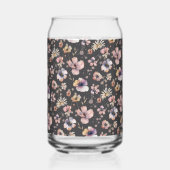 Moody Boho Watercolor Blush Wildflowers Patroon Blikvorm Glas (Achterkant)