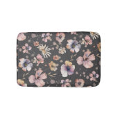 Moody Boho Watercolor Blush Wildflowers Pattern  Badmat (Voorkant)