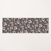 Moody Boho Watercolor Blush Wildflowers Pattern  Yogamat (Voorkant (horizontaal))