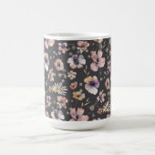 Moody Boho Waterverf Blush Wilde Bloemen Patroon Koffiemok (Center)