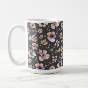 Moody Boho Waterverf Blush Wilde Bloemen Patroon Koffiemok