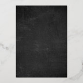 Moody Bold Dark Floral Black Gold Wedding Folie Uitnodiging (Achterkant)