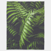 Moody Botanical Dark Green Fern Leaves Cozy Fleece Deken (Voorkant)