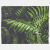 Moody Botanical Dark Green Fern Leaves Cozy Fleece Deken (Voorkant (Horizontaal))