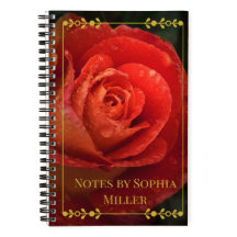 Moody Botanical Donkerrode Roze Gouden Frame Notit