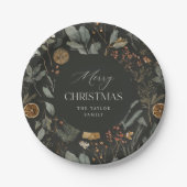 Moody Botanical gepersonaliseerde kerst Papieren Bordje (Voorkant)