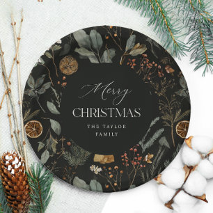 Moody Botanical gepersonaliseerde kerst Papieren Bordje