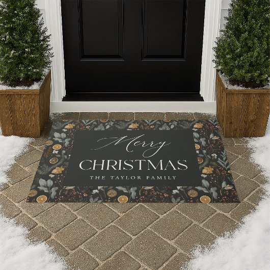 Moody Botanical gepersonaliseerde kerstvakantie Deurmat