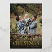 Moody Botanical Vertical Photo Gold Folie Feestdagenkaart (Voorkant)