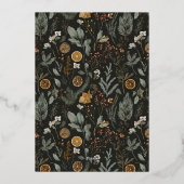 Moody Botanical Vertical Photo Gold Folie Feestdagenkaart (Achterkant)