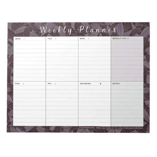 Moody Botanical Weekly Planner | Week in één oogop Notitieblok (Voorkant)