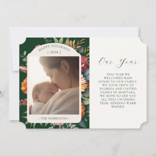 Moody Botanisch Jaar In Review Vakantie Kaart (Voorkant)