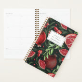 Moody Botanische Granaatappel Patroon Monogram 202 Planner (Display)