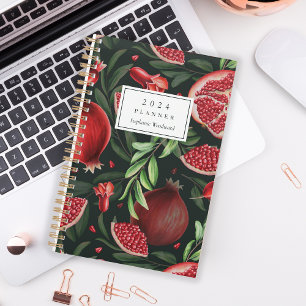 Moody Botanische Granaatappel Patroon Monogram 202 Planner