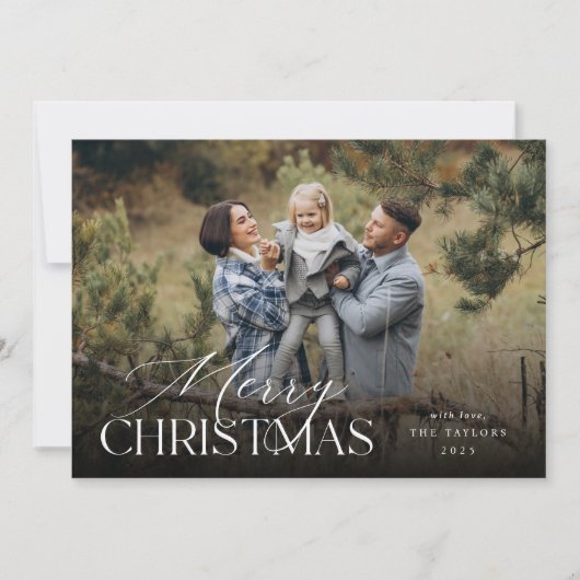 Moody Botanische Horizontale Foto Feestdagenkaart (Voorkant)