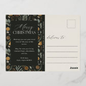 Moody Botanische Horizontale Foto Goud Folie Feestdagen Briefkaart (Achterkant)