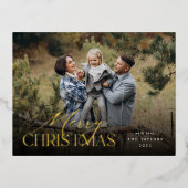 Moody Botanische Horizontale Foto Goud Folie Feestdagen Briefkaart (Voorkant)