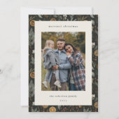 Moody Botanische Multi Foto Dubbelzijdig Feestdagenkaart (Voorkant)