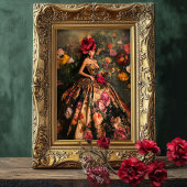 Moody Bouffant Brocade Elegant Lady & Floral Tissuepapier