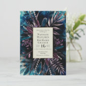 Moody Bouquet botanical bruiloft Uitnodiging (Staand voorkant)