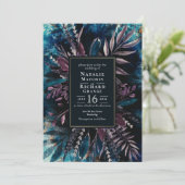 Moody Bouquet botanical bruiloft Uitnodiging (Staand voorkant)