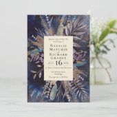 Moody Bouquet botanische bruiloft Kaart (Staand voorkant)