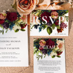 Moody Bourgondië Winter Bloemen bruiloft RSVP Kaartje<br><div class="desc">Moody Bourgondië Floral Wedding Collectie, een boeiende mix van diepe, rijke tinten. Met opties in marineblauw, smaragd en gotisch zwart is dit collectie een perfecte match voor elk juweelgetint trouwthema. Van betoverende uitnodigingen tot gecoördineerd briefpapier, onze design leggen de essentie van romance en drama vast. Verhoog je trouwdag met de...</div>