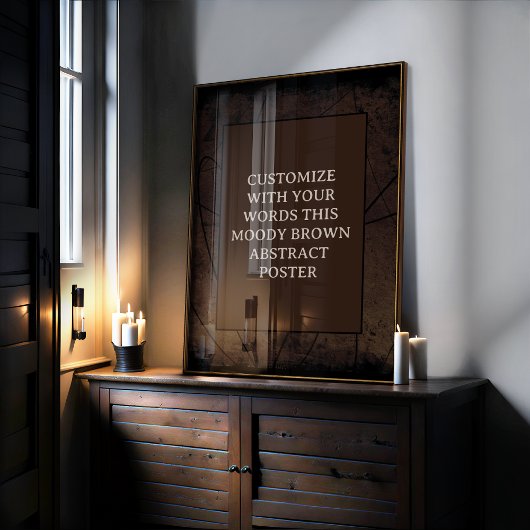 Moody Brown Custom Poster Abstract Ontwerp Uniek