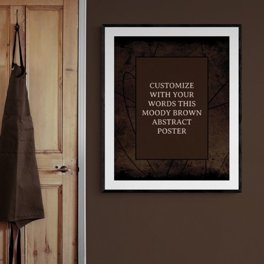 Moody Brown Custom Poster Abstract Ontwerp Uniek