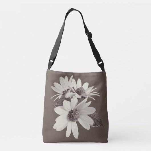 Moody Brown Daisy in warme mocha tonen Crossbody Tas (Achterkant)