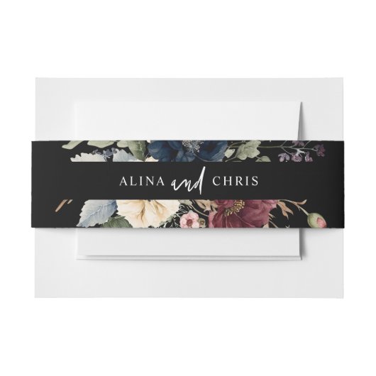 Moody Bruiloft Uitnodiging Belly Band Uitnodigingen Wikkel (Voorkant Voorbeeld)